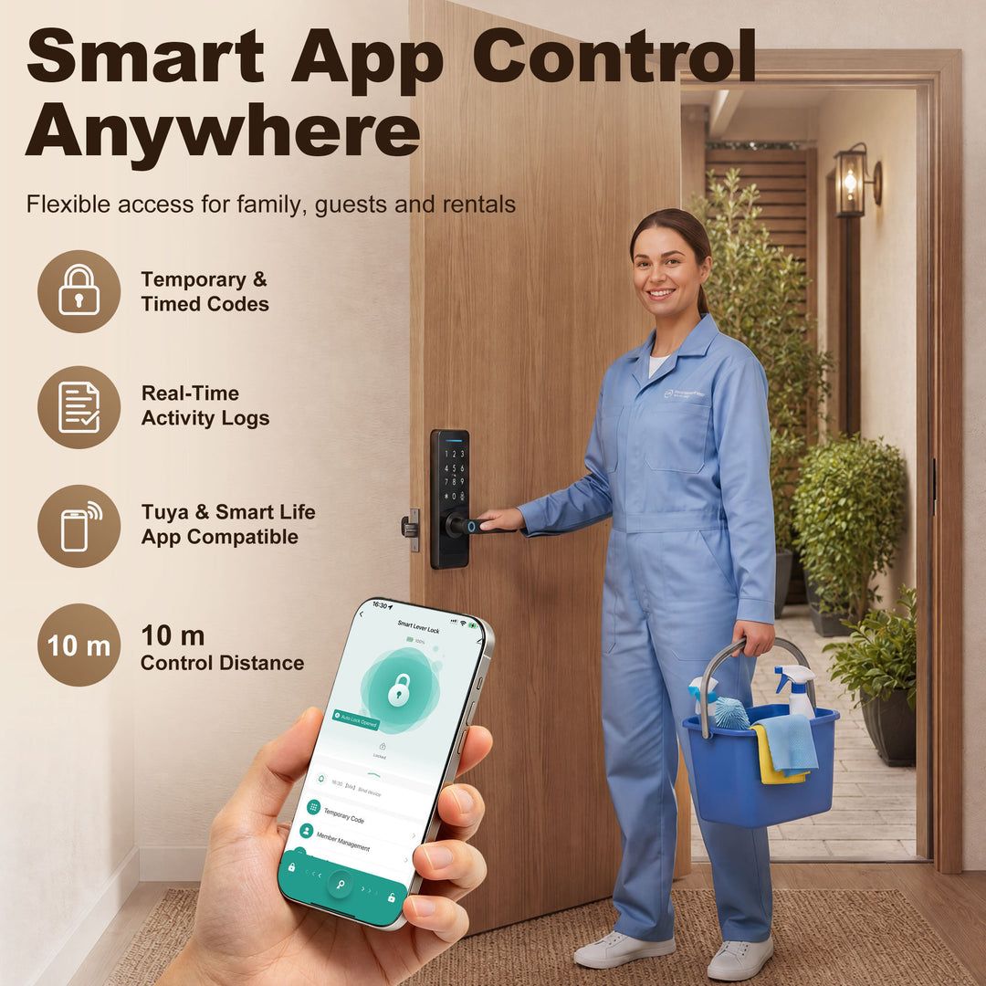 Smart Door Lock, 5-in-1 (Fingerprint/Passcode/Bluetooth APP/NFC - view 5
