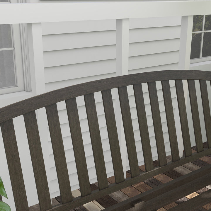 Two-Seater Simple Metal Bench - Brown