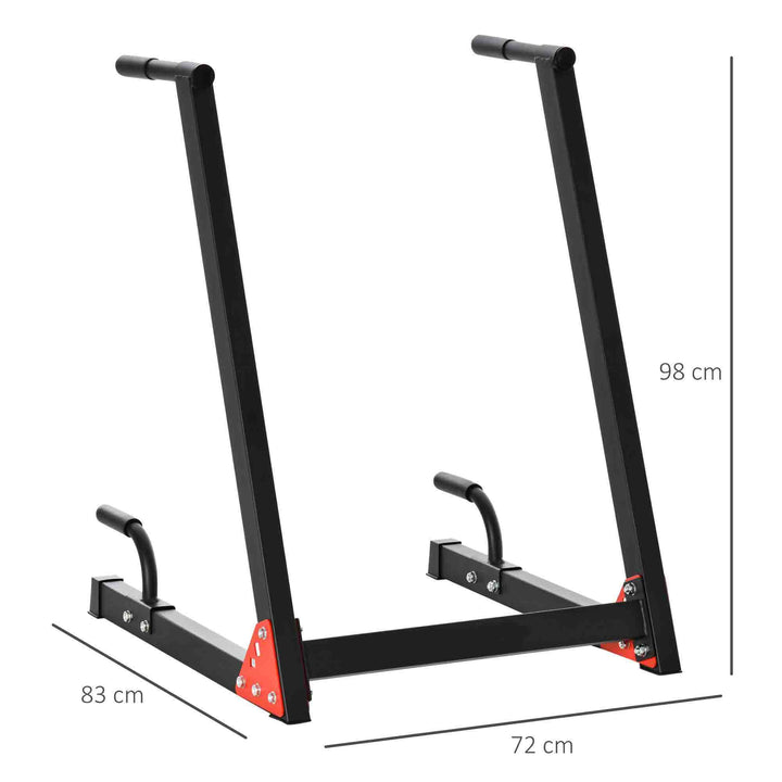MCL Dip Stand Station Heavy Duty Upper Body Workout Equipment Angled Grip for Triceps dips Pull Ups Push Ups for Home Gym Office, Black