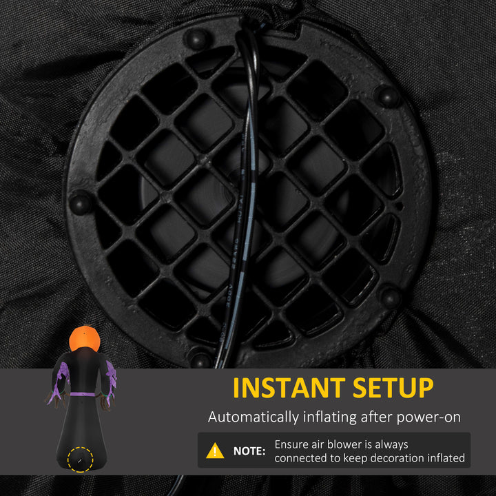 MCL 2.1m Inflatable Pumpkin Ghost Head Monster Vampire 6 LED Halloween Blow Up Yard Holiday Decoration