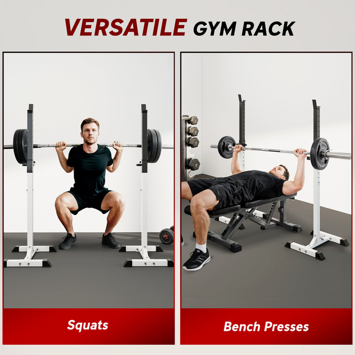 MCL Heavy Duty Weight Bar Barbell Squat Stand Barbell Rack Spotter, for Home, Gym - Black