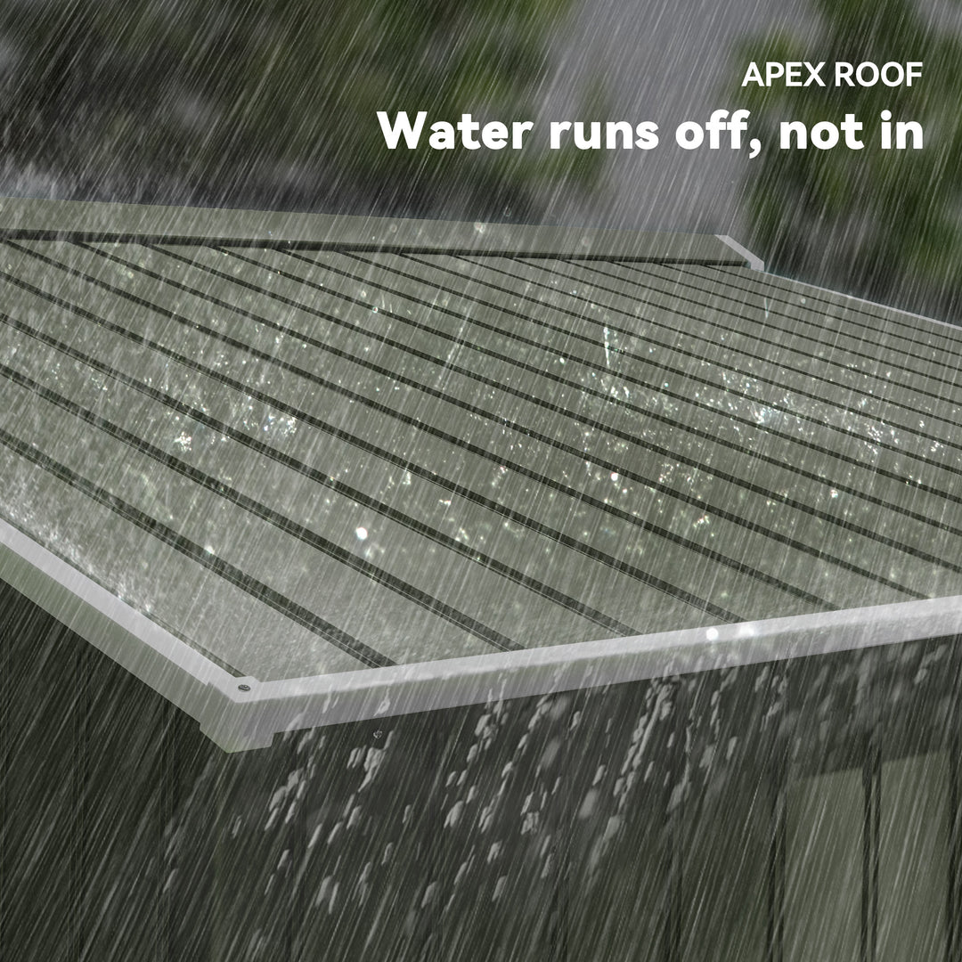 MCL 9 x 6ft Metal Garden Shed, Outdoor Storage Tool House with Ventilation Slots, Foundation Kit and Lockable Double Doors, Light Green