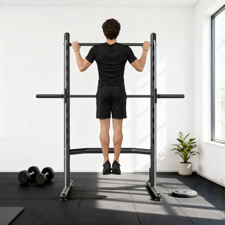 MCL Adjustable Squat Rack, with Pull Up Bar, Barbell Bar for Home Gym