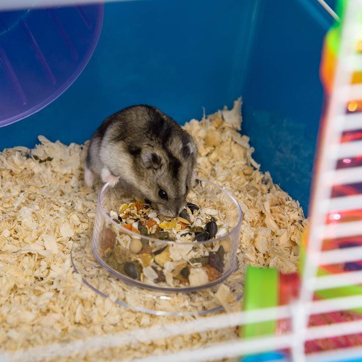 MCL 5 Tier Hamster Cage, Gerbil Cage with Tube, Water Bottle, Exercise Wheel, Food Dish, 59L x 36W x 69H cm - Blue