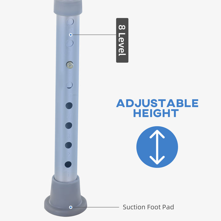 MCL 8-Level Height Adjustable Bath Stool Spa Shower Chair Aluminum w/ Non-Slip Feet, Handle for the Pregnant, Old, Injured