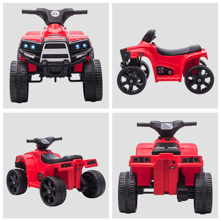 6V Kids Electric Ride on Car, ATV Toy, Quad Bike with Headlights, Horn, for Toddlers 18-36 Months Red