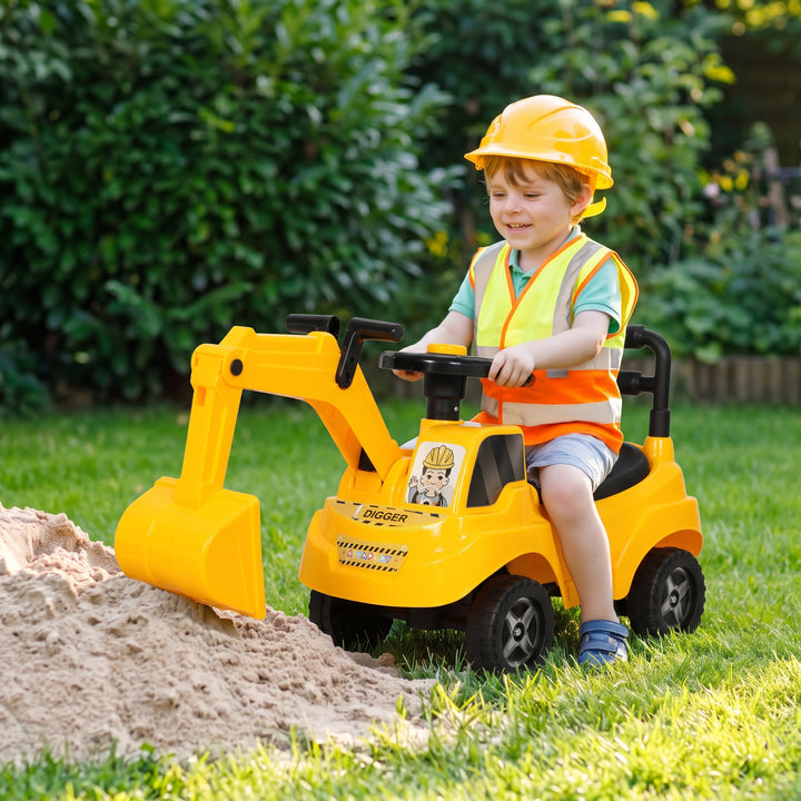 Ride On Tractor Digger, Toddler Excavator Toy Car with Adjustable - view 2