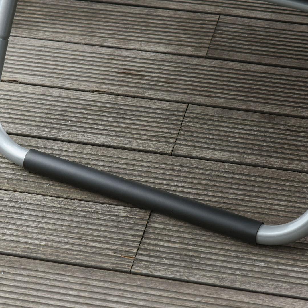 MCL Sun Lounger Reclining Chair Portable Armchair with Pillow for Garden Patio Outside Aluminium Frame, Dark Grey