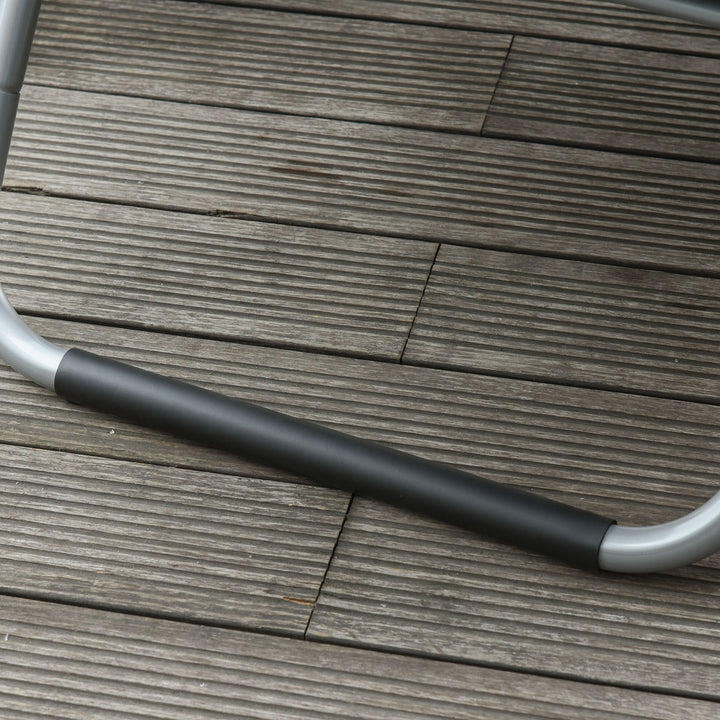 MCL Sun Lounger Reclining Chair Portable Armchair with Pillow for Garden Patio Outside Aluminium Frame, Dark Grey