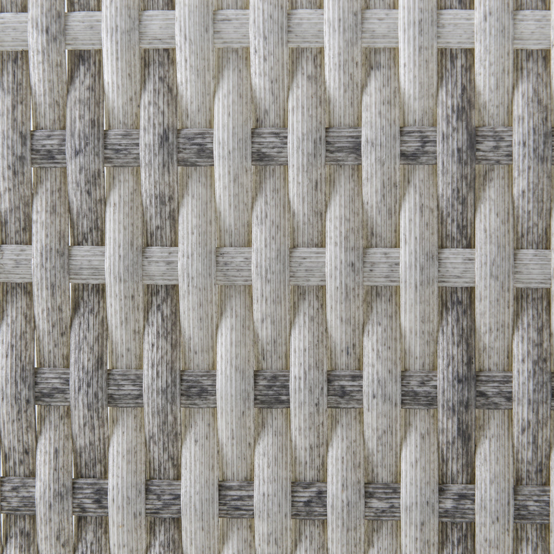 MCL Single Seater Rattan Chair Sofa with Padded Cushions, All-Weather PE Wicker Weave Garden Armchair with Armrests, Grey