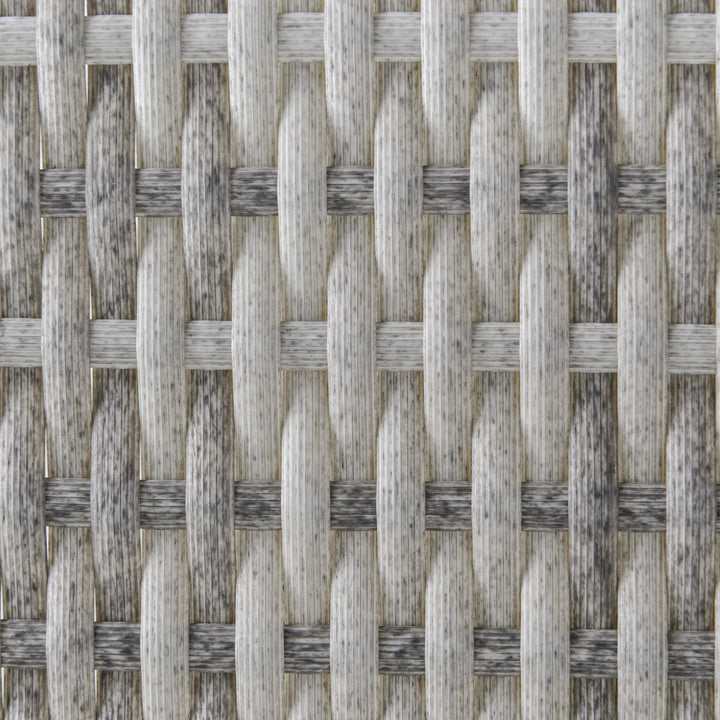 MCL Single Seater Rattan Chair Sofa with Padded Cushions, All-Weather PE Wicker Weave Garden Armchair with Armrests, Grey