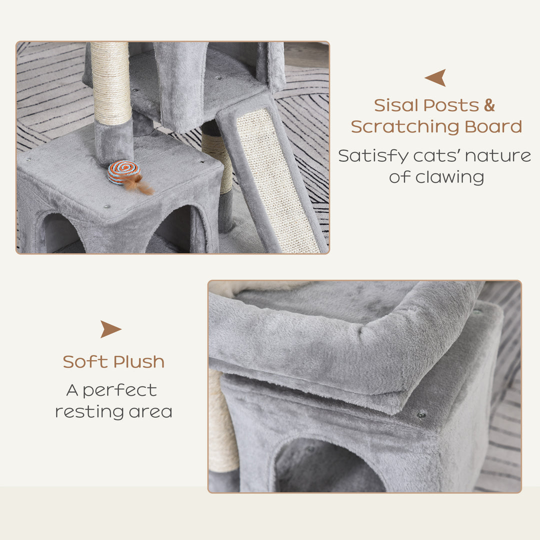 Cat Tree for Indoor Cats 83cm Cat Scratching Post Scratch Board Kitten Tower Climbing Frame Grey