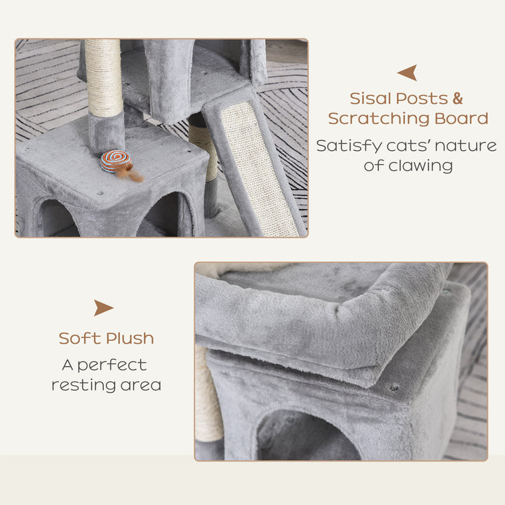 Cat Tree for Indoor Cats 83cm Cat Scratching Post Scratch Board Kitten Tower Climbing Frame Grey