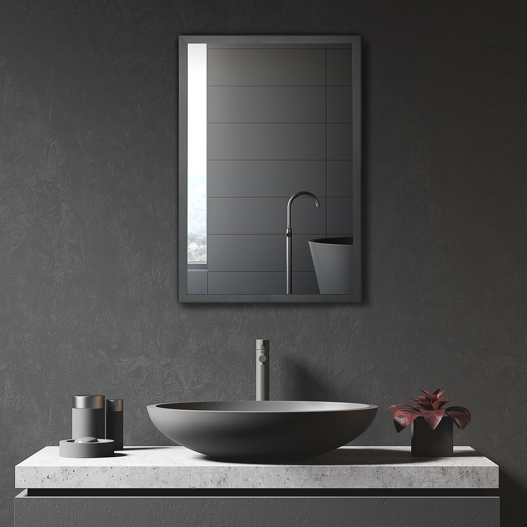 Bathroom Cabinet with Mirror, Wall Mounted Bathroom Mirror Cabinet with Storage Shelves, 40 x 12 x 60 cm, Black