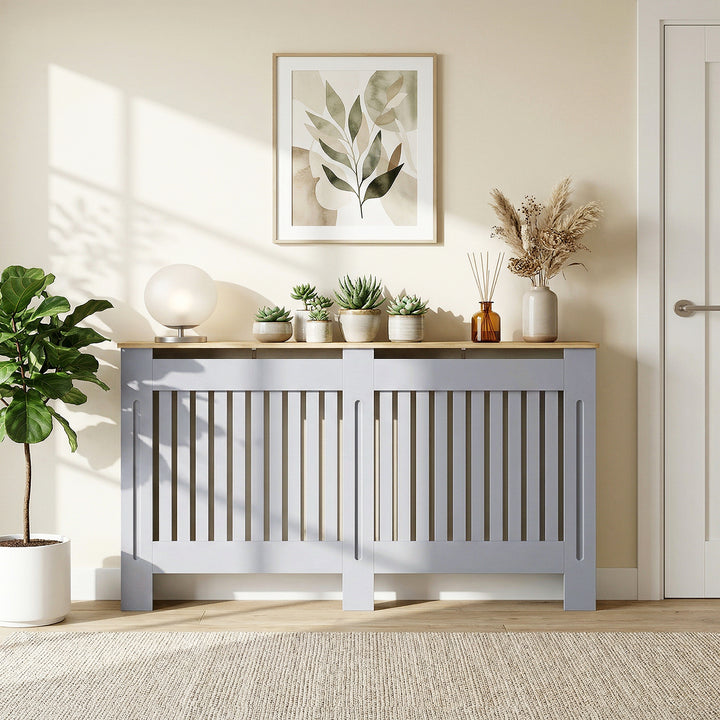 Slatted Radiator Cover, Painted Cabinet with Line Grill Design, 172L ×