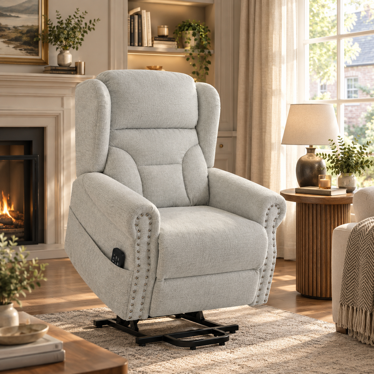 Riser Recliner Chair with Massage and Heat, Chenille Electric Power - view 2