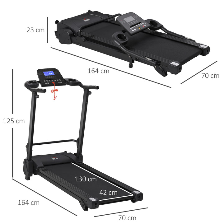 2.5HP 14Km/h Manual Incline Electric Running Machine Motorized Treadmill Folding, MP3 & USB Player, 12 Preset Programs, 5 Speed Shortcut, w/ WIDE RUNNING BELT, LCD Display, Drink Holders
