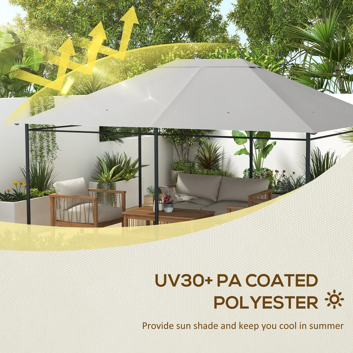 3 x 4m Gazebo Canopy Replacement Cover, Gazebo Roof Replacement (TOP COVER ONLY), Light Grey
