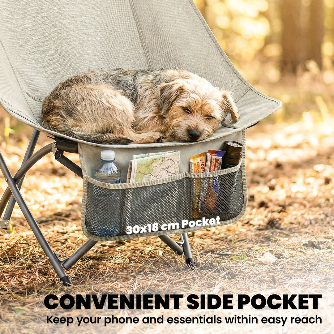 Camping Chair for Adults Heavy Duty Folding Camp Chair with Side Pocke
