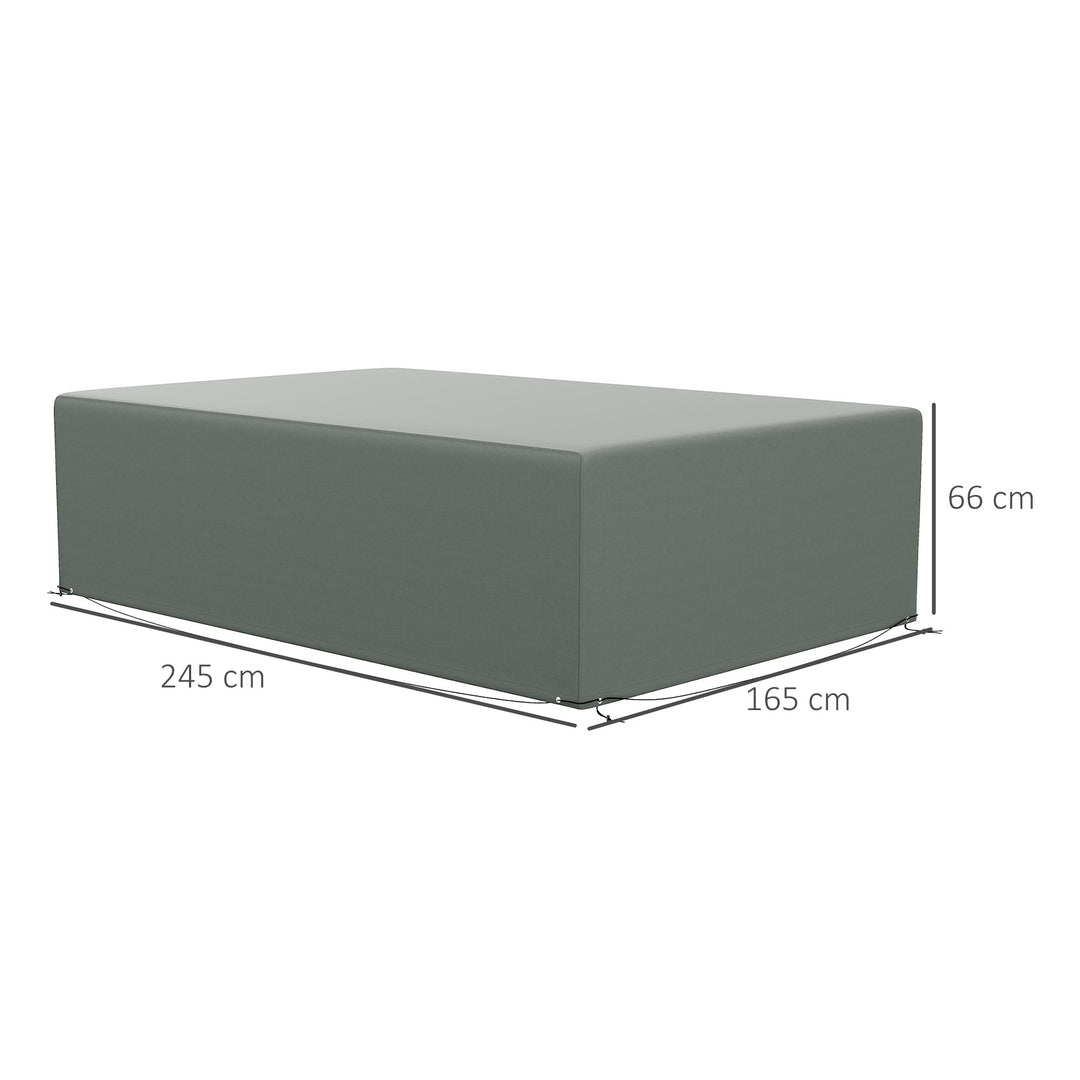 Outdoor Garden Furniture Cover Waterproof, Anti-UV 600D Heavy Duty Oxford Fabric Patio Furniture Cover for Rectangular Sofa Table Set, Dark Grey, 245 x 165 x 66 cm
