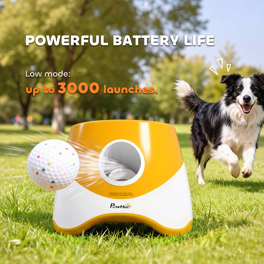 Automatic Dog Ball Launcher with 5 ETPU Balls 5.8 cm, 3 Distance Setti