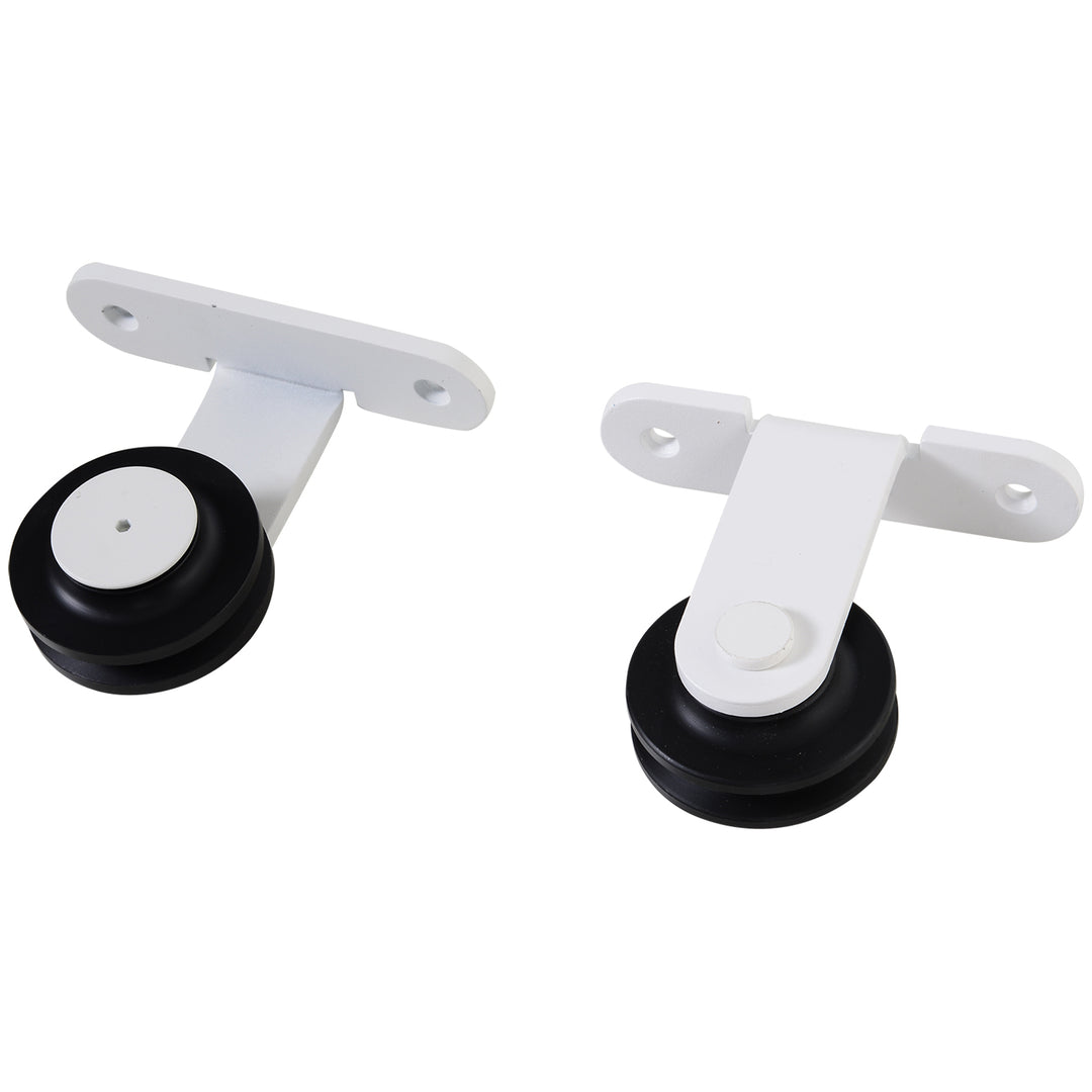 MCL 6FT Rustic Interior Sliding Barn Door Mounting Hardware Kit - White