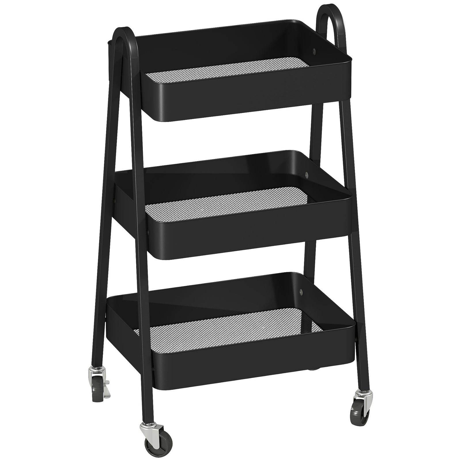 Three-Tier Storage Trolley - Black