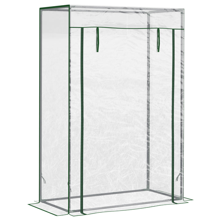 MCL Tomato Greenhouse with Roll-up Door, Mini Greenhouse with PVC Cover, Outdoor Grow House Small Green House for Yard, Balcony, Garden, 100 x 50 x 150cm, Transparent