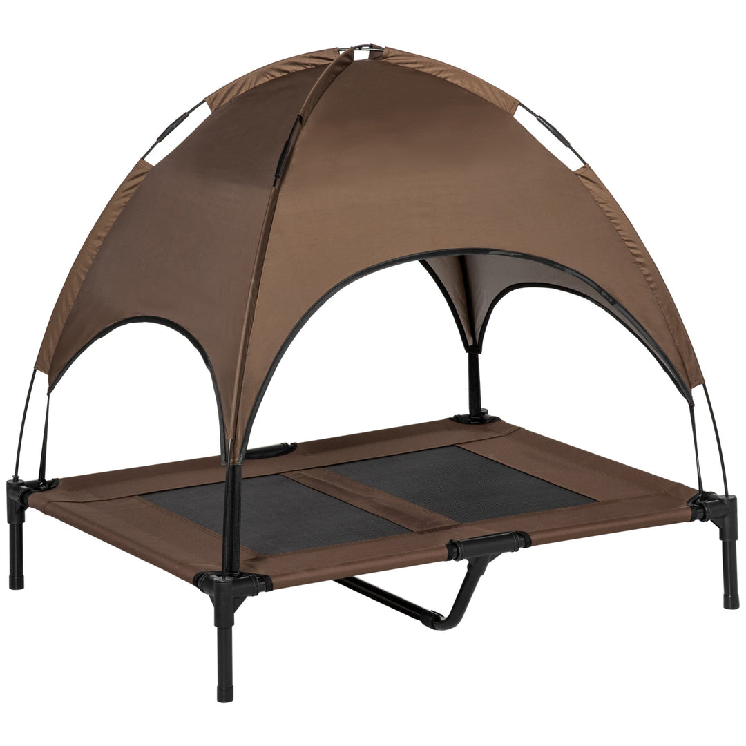 MCL Raised Dog Bed Waterproof Elevated Pet Cot with Breathable Mesh UV Protection Canopy, for Large Dogs, 92 x 76 x 90cm
