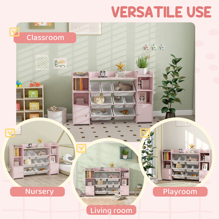 Kids Toy Organizers and Storage with 8 Removable Storage Bins and Book