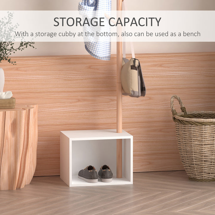 180 cm Hallway Coat Rack Storage Bench Tree Hat Hanger Entryway Stand Garment Organiser Bedroom Living Room