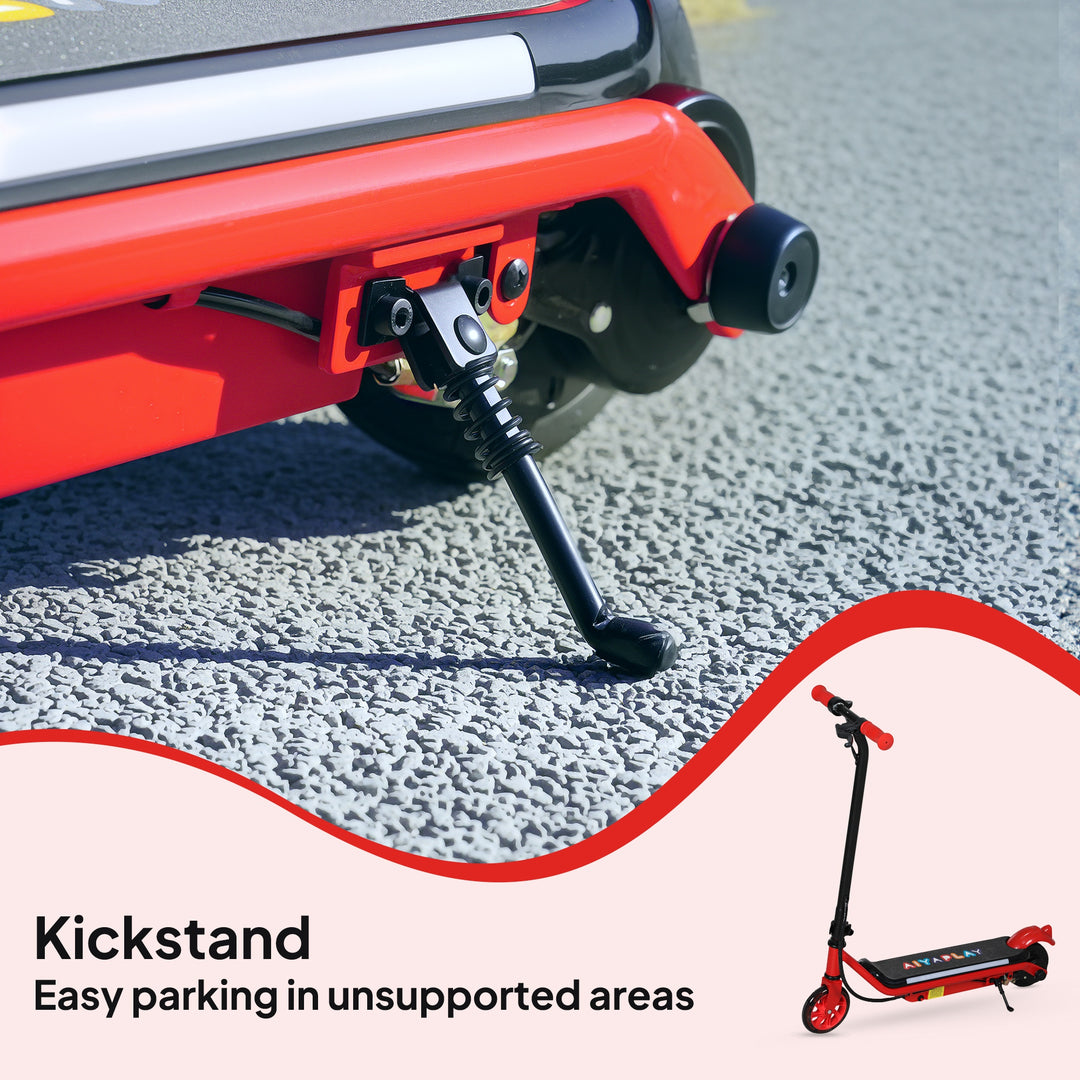 Electric Scooter for Kids Ages 6-14, with Dual Brakes, Flash Wheel and Colourful Light, Kids Electric Scooter E Scooter, Up to 12 KM/H & 10 KM, Red