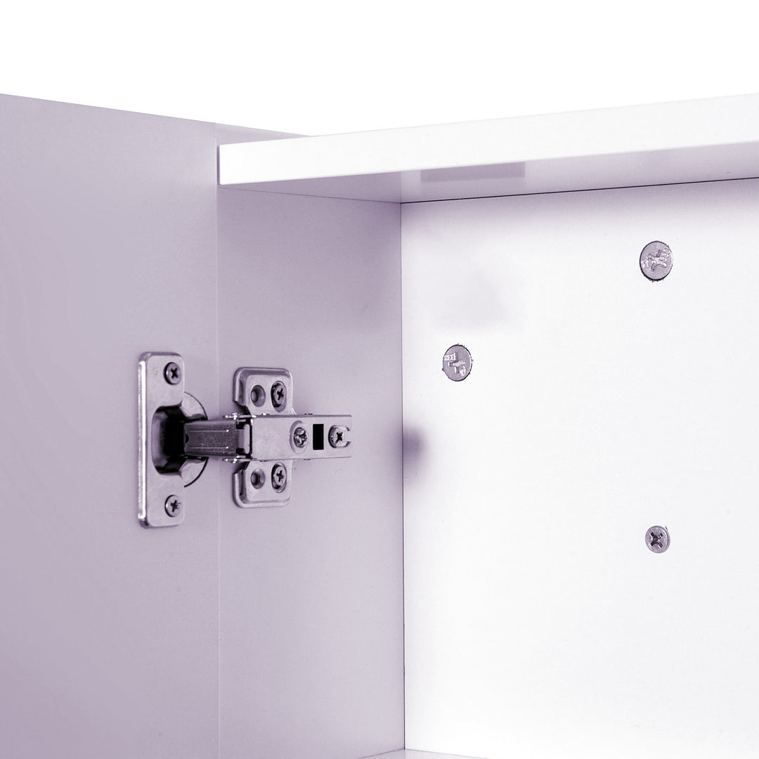 MCL Mirror Cabinet, Wall Mount Bathroom Storage Cabinet with Adjustable Shelf, Double Door Cupboard, 70 x 15 x 60 cm, White