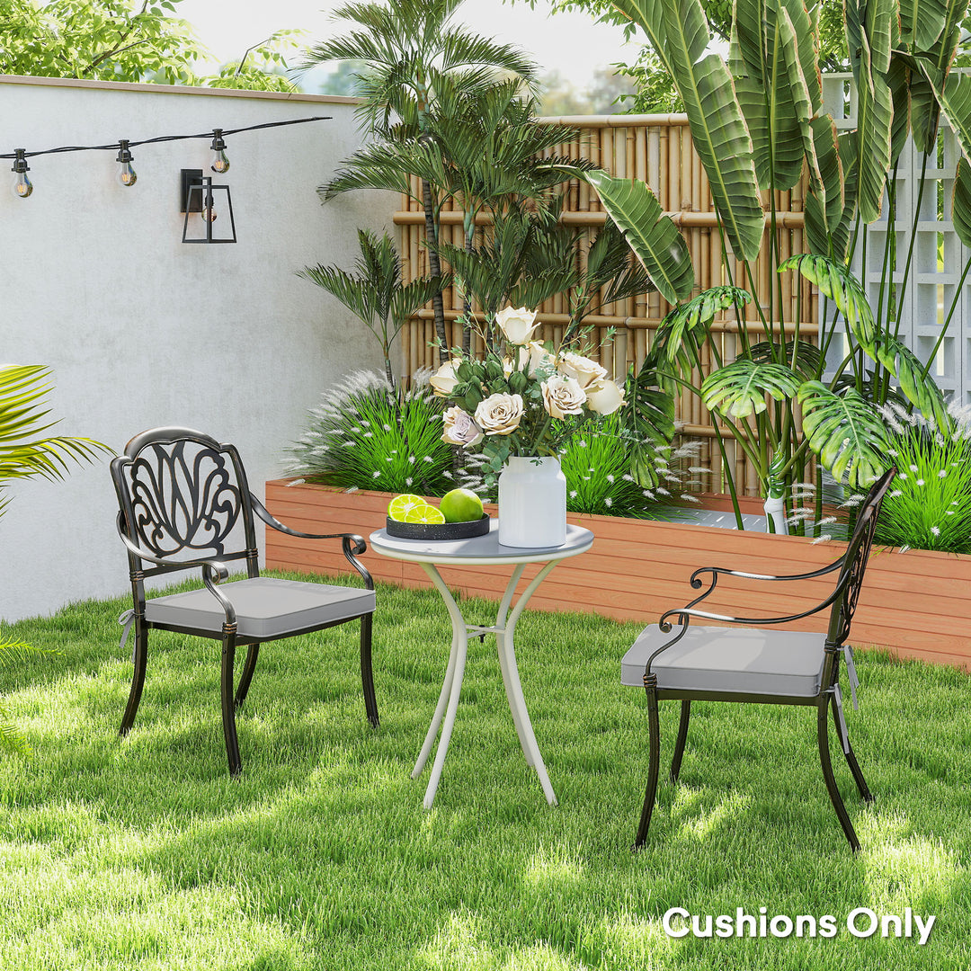Set of Two 45 x 45cm Garden Seat Cushions - Light Grey