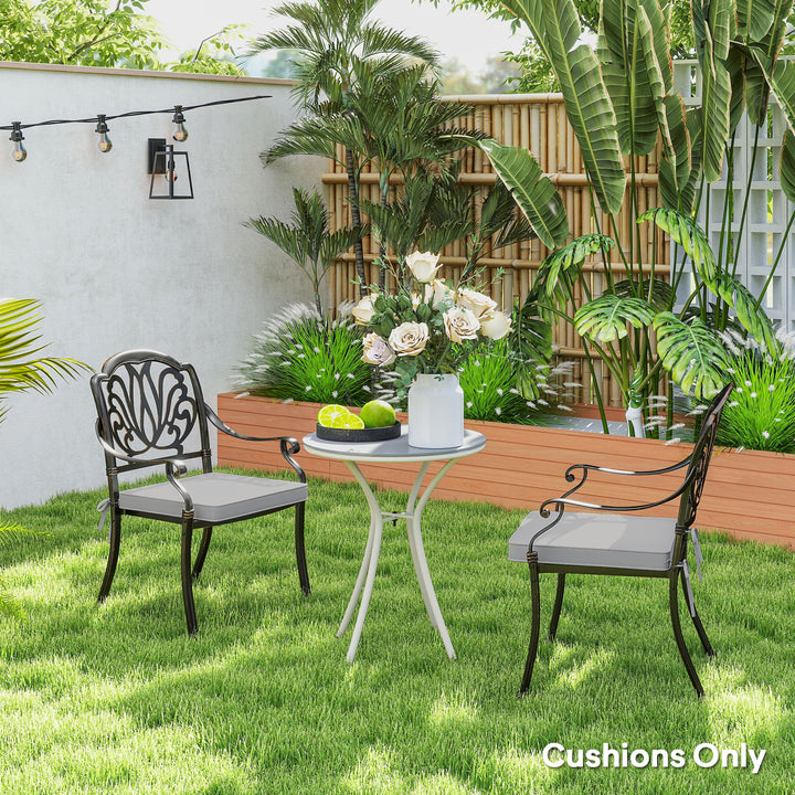 Set of Two 45 x 45cm Garden Seat Cushions - Light Grey