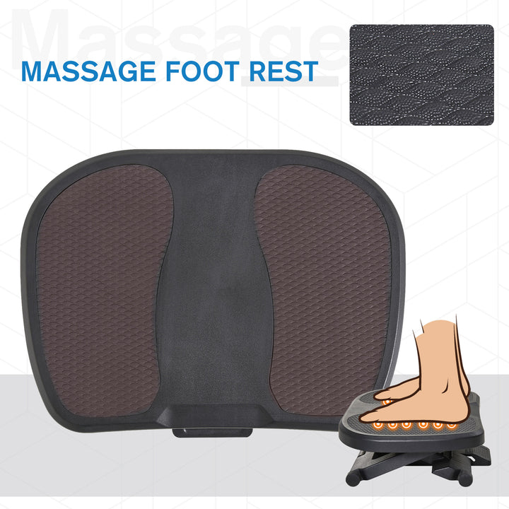0-30° Three-Height Under-Desk Support Footrest - Black