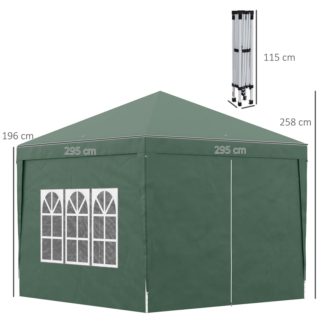 Outsunny Pop Up Gazebo Marquee, size(3m x 3m)