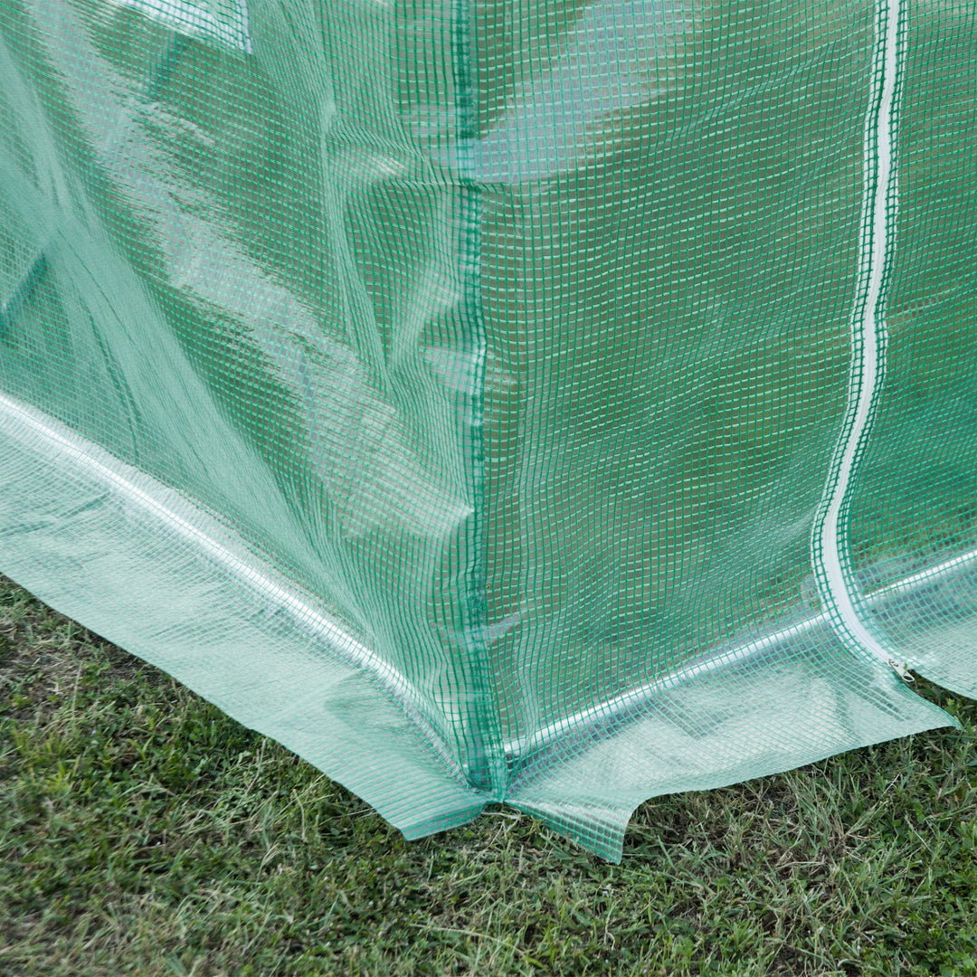 3 x 2 x 2m Greenhouse Replacement Cover ONLY Winter Garden Plant PE Cover for Tunnel Walk-in Greenhouse with Roll-up Windows Door Outdoor, Green