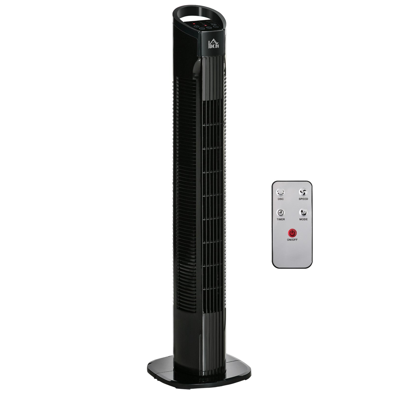31" Freestanding Tower Fan, 3 Speed 3 Mode, 7.5H Timer, Oscillating, LED Panel, Remote Control, 31 Inch Standing Fan, Black