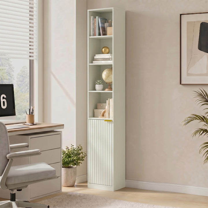 Bookcase Adjustable Shelf Bookshelf Anti-Tip Hardware 6-Tier Storage C