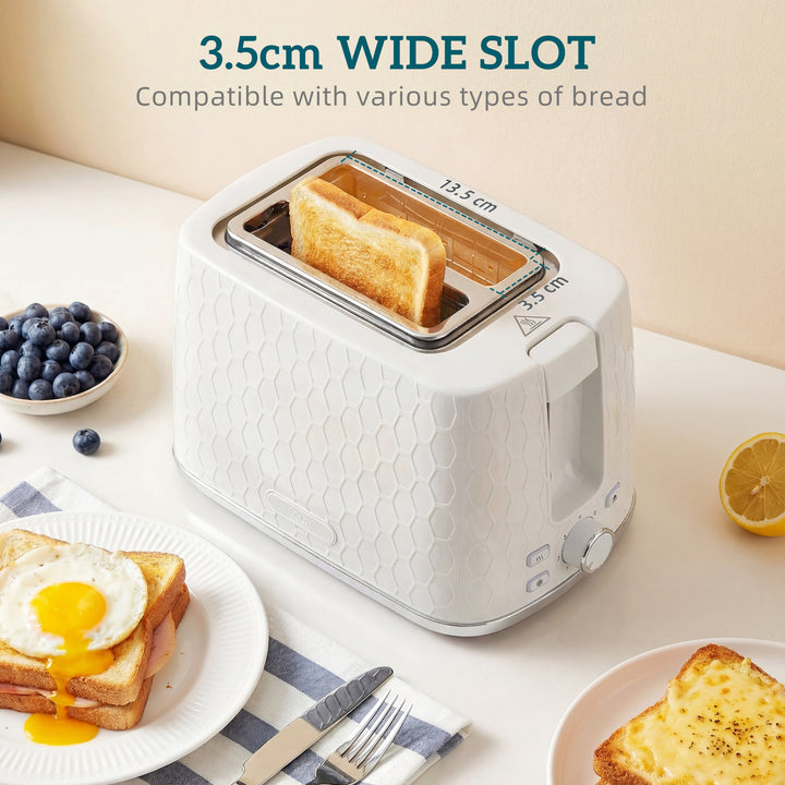 Kettle and Toaster Set, 1.7L 3000W Rapid Kettle with Limescale Filter, 2 Slice Toaster with 7 Browning Controls