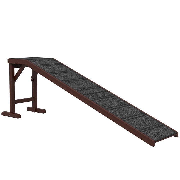 Pet Ramp for Dogs Cats Non-Slip Carpet Top Platform - Brown & Grey