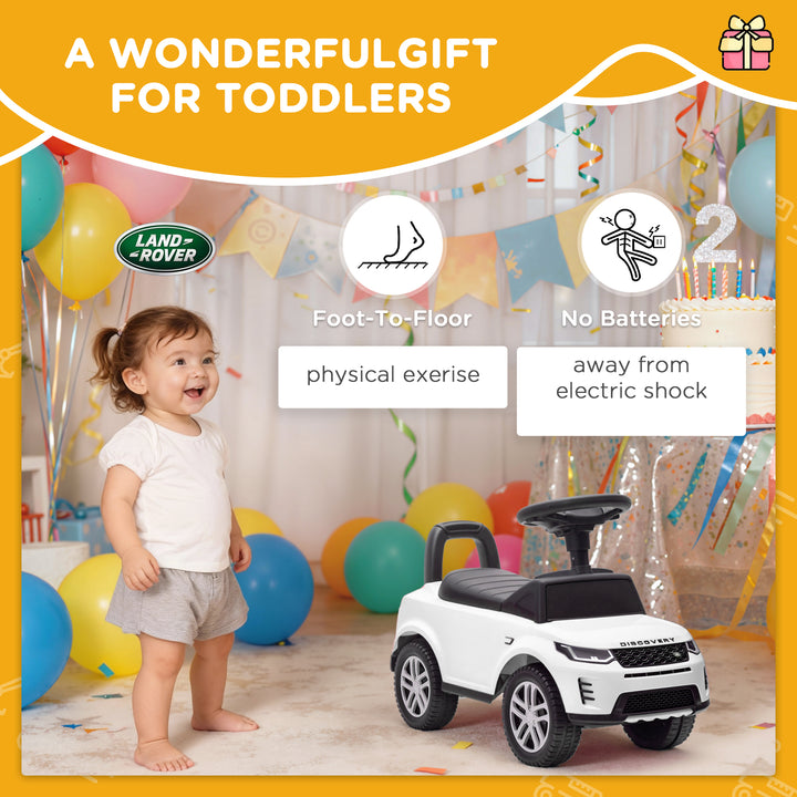 MCL Land Rover Licensed Toddler Ride on Car with Horn, Engine Sounds, Under-Seat Storage, for 18-36 Months, White