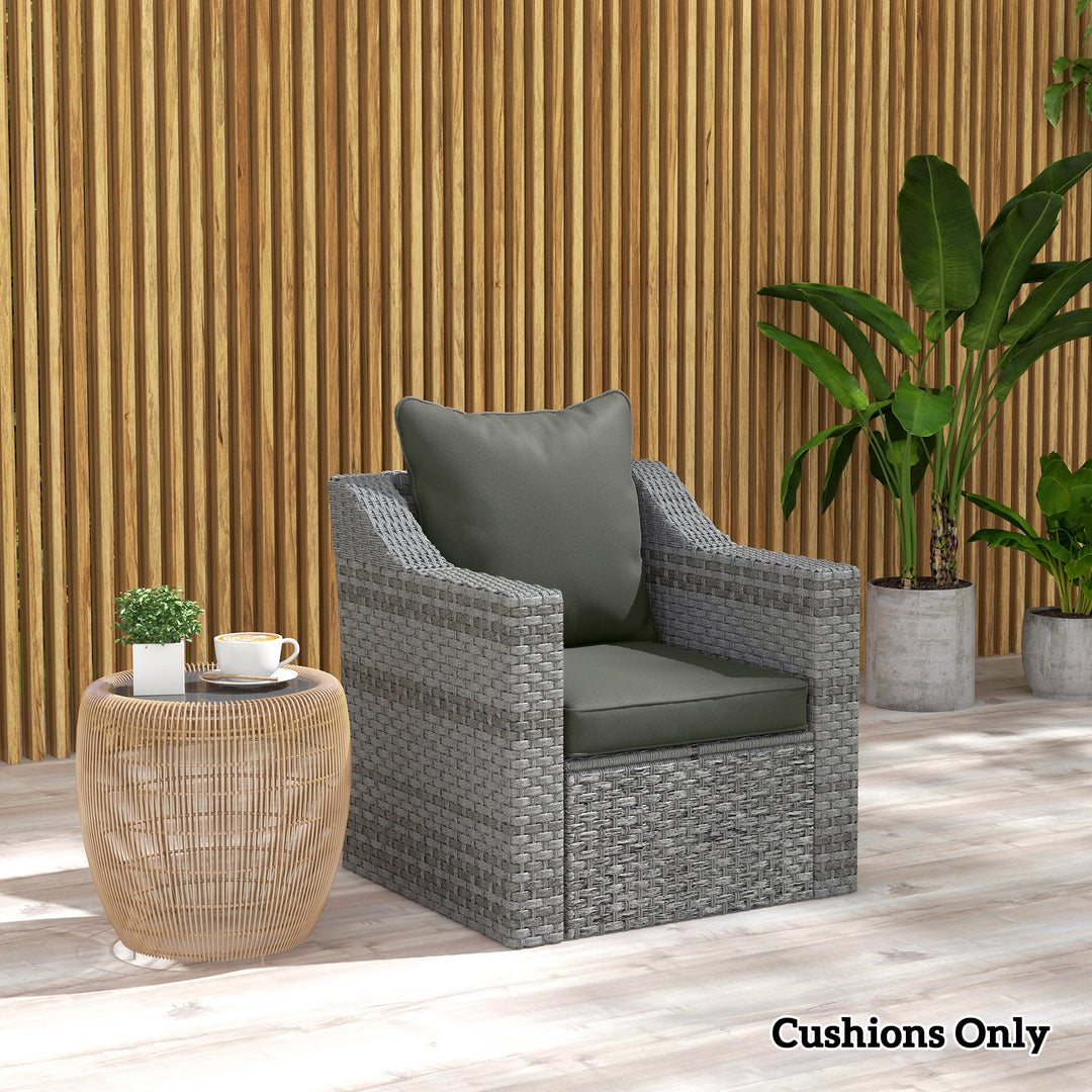 Seat and Back Padded Cushion Set, CUSHION ONLY - Charcoal Grey