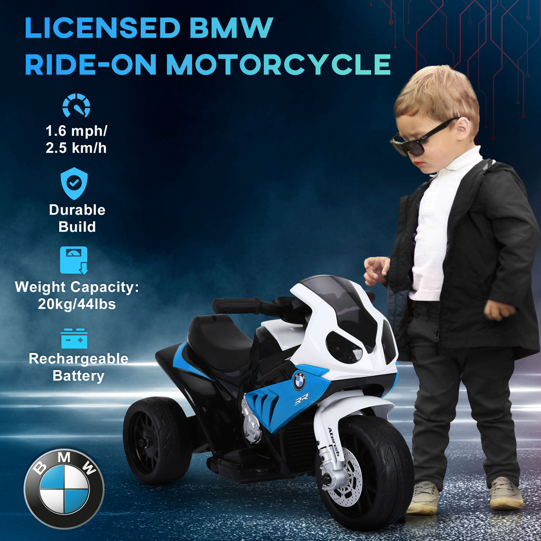 Electric Motorbike for Kids Ride on BMW Motorbike W/Headlights and Music, 6V, Blue