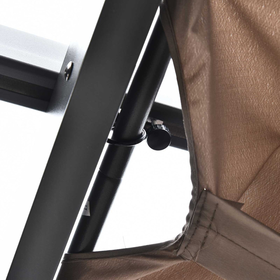 MCL 3m x 3m Pergola - Retractable Aluminium 3x3 Garden Shade for Outdoor BBQ & Gatherings, Family Use, Brown