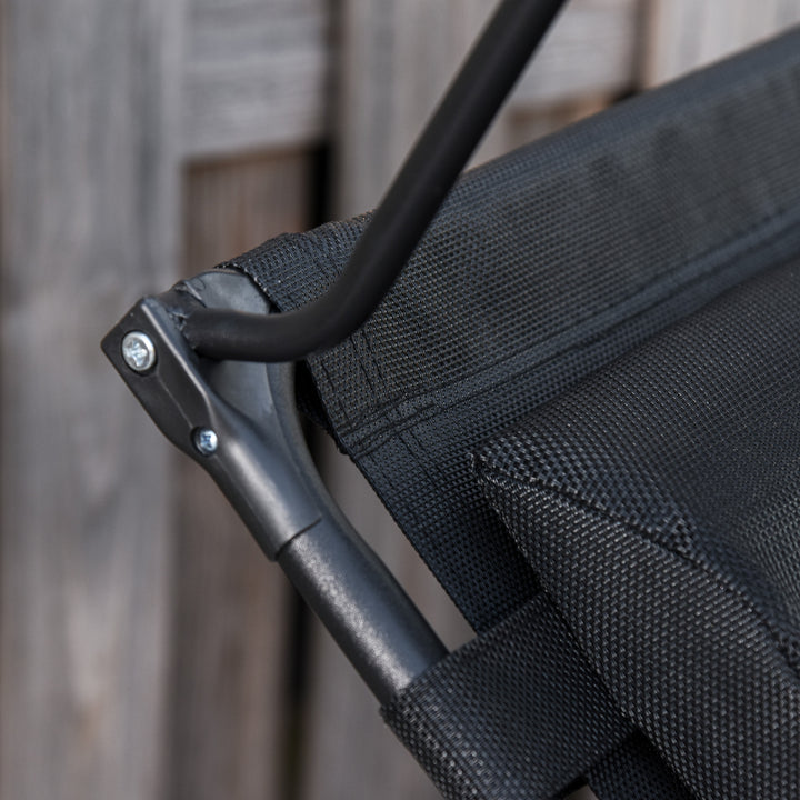 MCL Folding Zero Gravity Sun Lounger, with Sun Canopy - Black