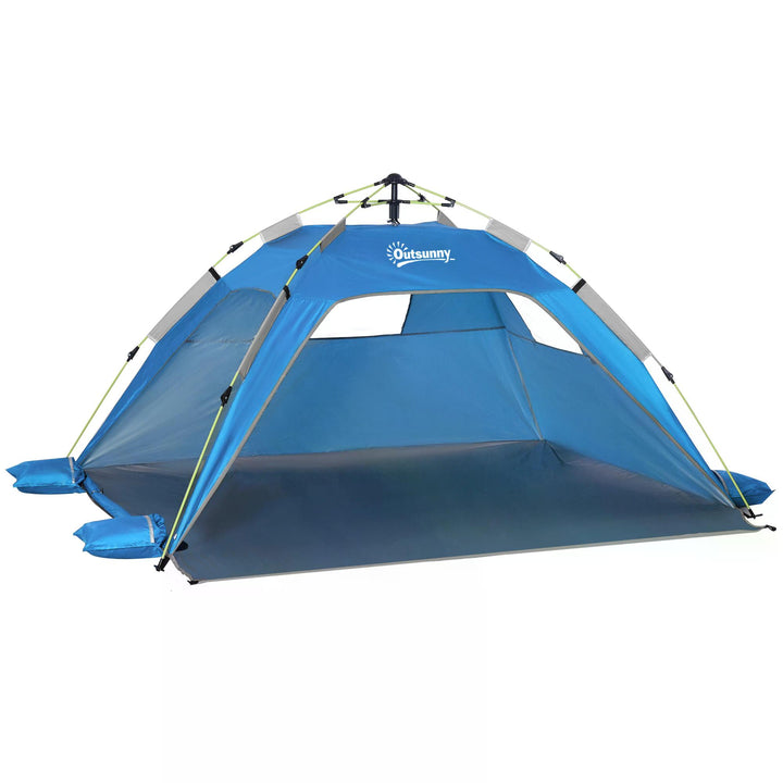 Beach Tent for 1-2 Person Pop-up Design with 2 Mesh Windows & 2 Doors Sky Blue