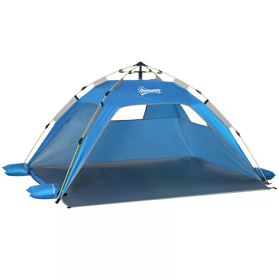 Beach Tent for 1-2 Person Pop-up Design with 2 Mesh Windows & 2 Doors Sky Blue