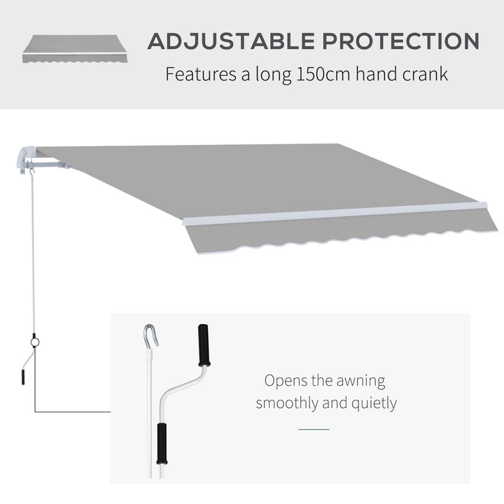 Garden Patio Manual Awning Canopy Sun Shade Shelter Retractable 4 Size 5 Colour